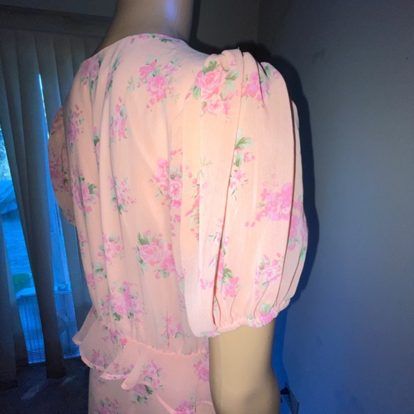 Loveshackfancy X Target Fleur Tiered Midi Dress In Pink Melon SZ 12 - Picture 5 of 7